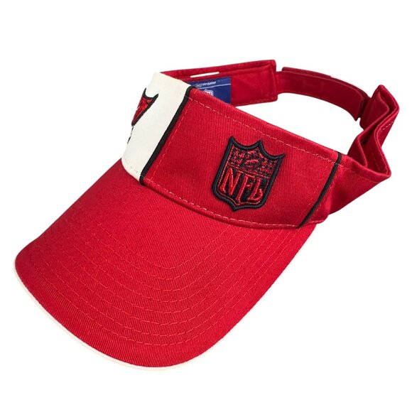 Tampa Bay Buccaneers Visor Hat Adults One Size Red With NFL Logo Strapback - Picture 4 of 11